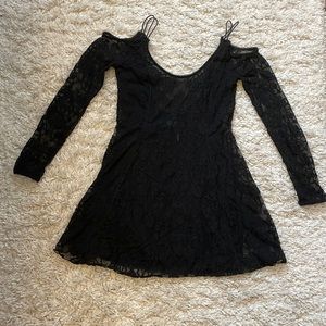 Free People Black Lace Mini Dress